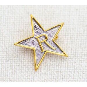 Vintage Letter R Star Brooch - Y1
